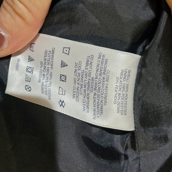 Land's End NWOT Puffer Vest Black and White Zippered Front Collar Pockets -295 - Picture 12 of 14